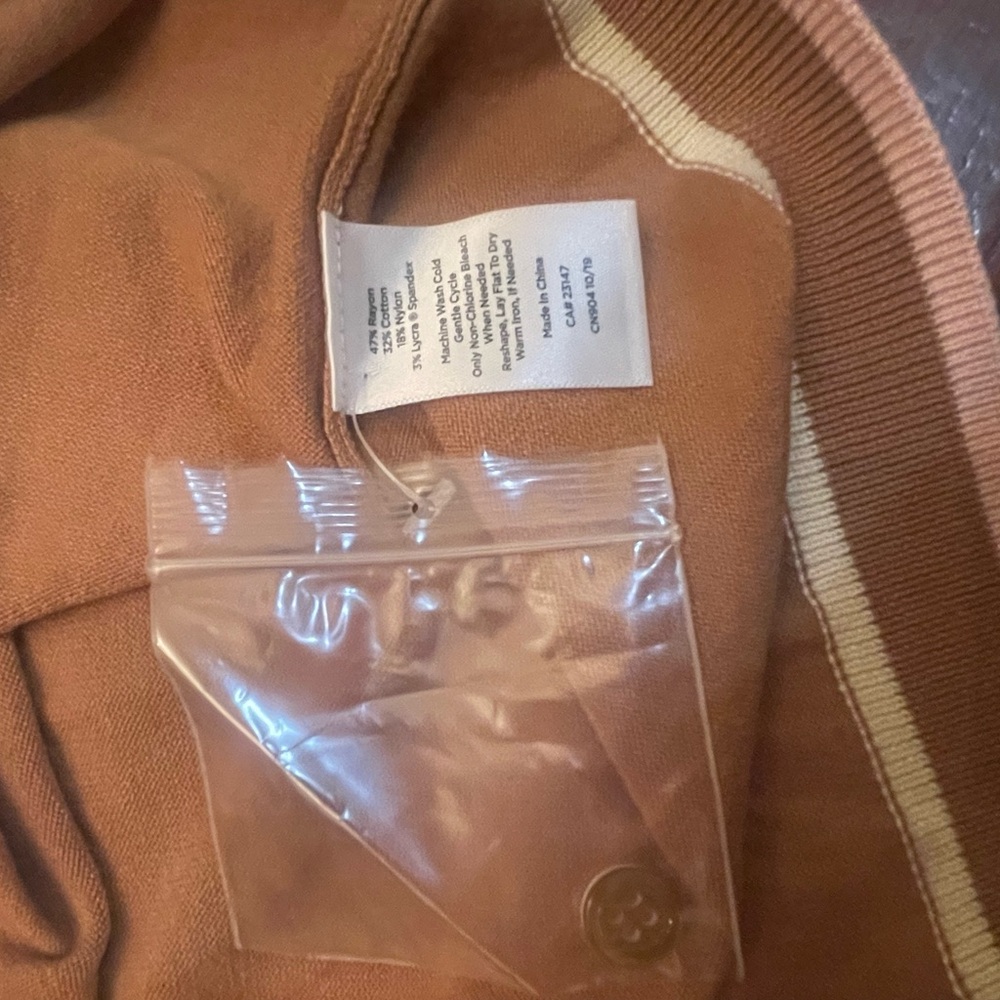 Talbots Camel Button-Up Cardigan - Picture 5 of 6